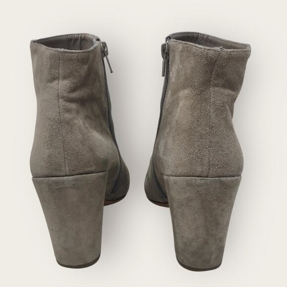 Steve Madden Gray Taupe Suede Ankle Boots Pointed Toe & Block Heels Size 10B - Picture 6 of 11